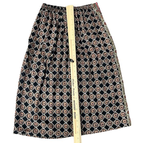 Vintage Brown Red Geometric Button Up Short Sleeve Top Skirt Suit Set size M - Picture 6 of 16